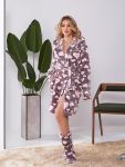 Короткий халат с капюшоном + тепленькие сапожки мокко сердца