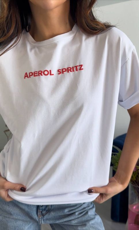 Женская белая футболка Aperol Spritz