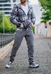 Костюм мужской очень теплый в клеточку серого цвета