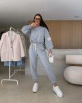 Молодежный спортивный костюм цвета меланж