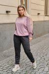 Двухцветный спортивный костюм пудра+черный