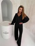 Комфортный и удобный костюм тройки черного цвета