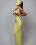 Женское длинное платье NAKED желтого цвета