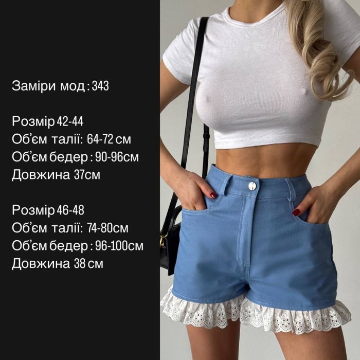 Шорты из джинса и рюшом из прошвы