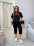 Женский спортивный костюм двойка черный+тигровый