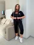 Женский спортивный костюм двойка черный + белый