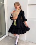 Элегантное и лаконичное платье для девочек черного цвета