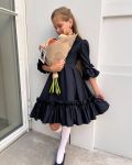 Элегантное и лаконичное платье для девочек синего цвета
