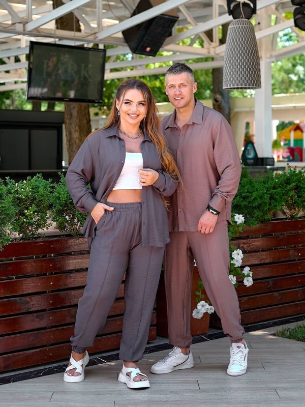 Летний и легкий костюм унисекс «Unisex-2» серого цвета