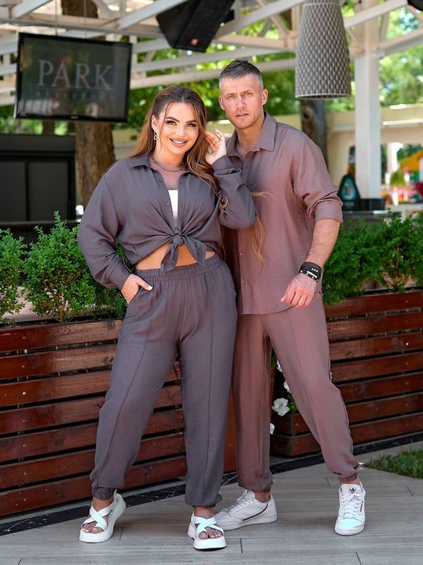Летний и легкий костюм унисекс «Unisex-2» серого цвета