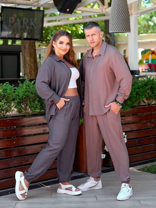 Летний и легкий костюм унисекс «Unisex-2» серого цвета