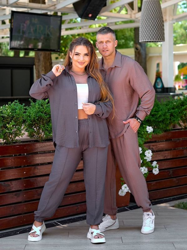 Летний и легкий костюм унисекс «Unisex-2» серого цвета