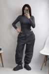 Женский костюм: боди + джогеры графитового цвета