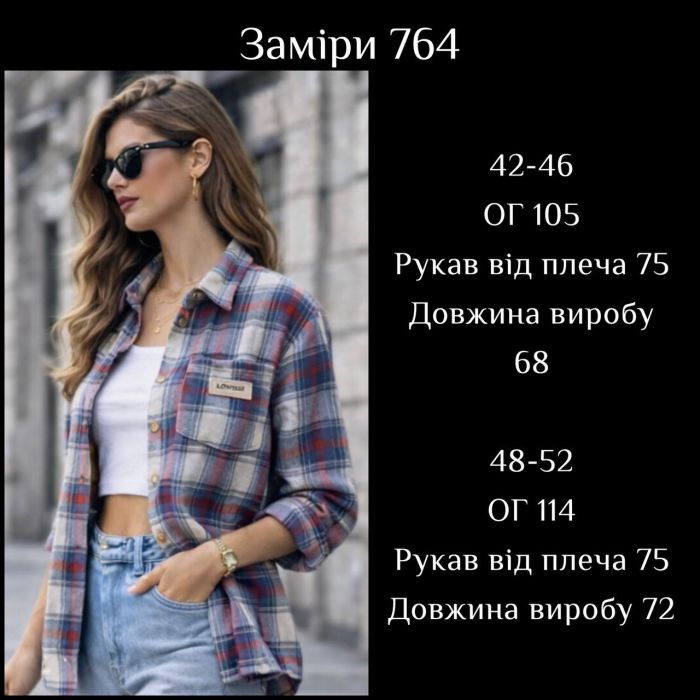Стильная женская рубашка в клетку синего цвета