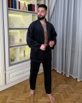 Домашний мужской костюм черного цвета