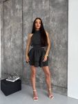 Костюм (Кроптоп+ юбка) черный горох