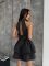 Костюм (Кроптоп+ юбка) черный горох