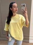 Однотонная футболка oversize желтого цвета