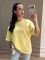Однотонная футболка oversize желтого цвета