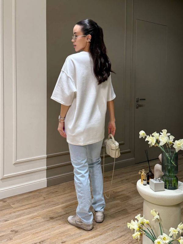 Однотонная футболка oversize белого цвета