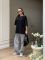 Однотонная футболка oversize черного цвета