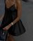 Шелковое мини-платье на бретелях черного цвета