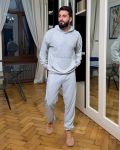 Современный мужской костюм двойка (худи+штаны) цвета меланж