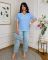 Стильная футболка в стиле oversize голубого цвета