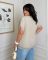Стильная футболка в стиле oversize бежевого цвета
