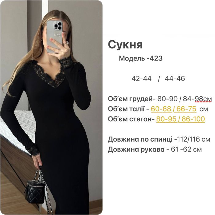 Сукня по фігурі з мереживом шоколадного кольору