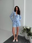 Костюм из легкого тенсела голубого цвета