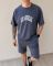 Мужской летний костюм в стиле casual streetwear графитового цвета
