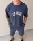 Мужской летний костюм в стиле casual streetwear графитового цвета