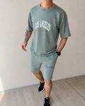 Мужской летний костюм в стиле casual streetwear цвета меланж