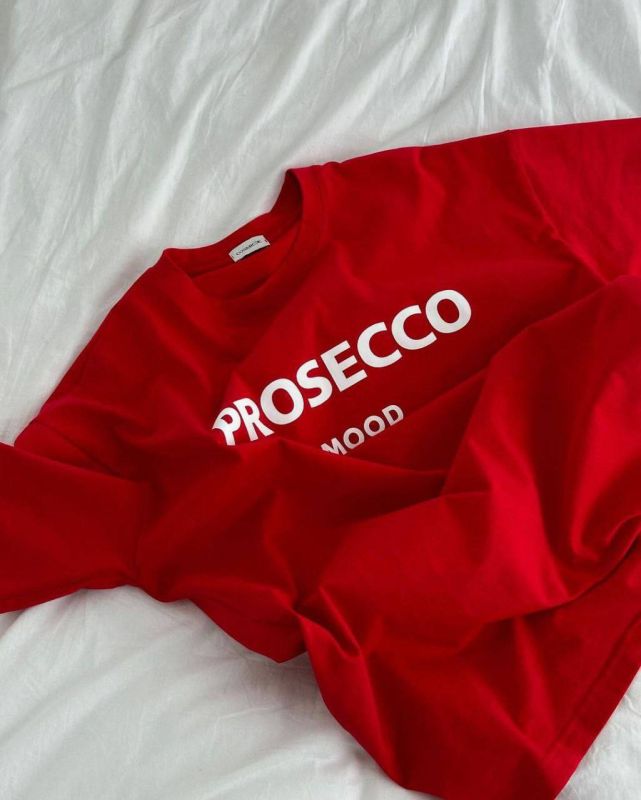 Футболка красная "Prosecco mood"