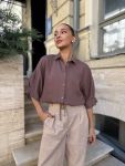 Легкая и невероятно комфортная рубашка цвета капучино
