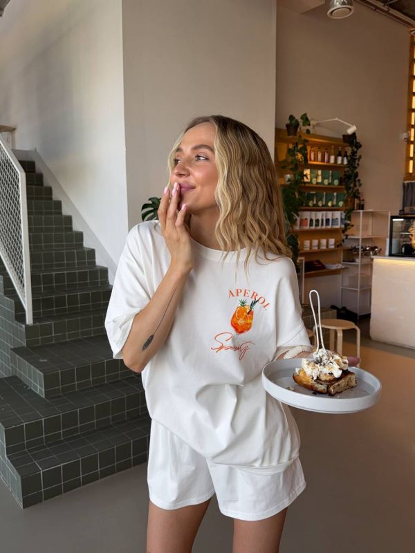 Женский костюм Aperol Spritz кремового цвета
