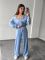 Велюро-плюшевый костюм двойка голубого цвета
